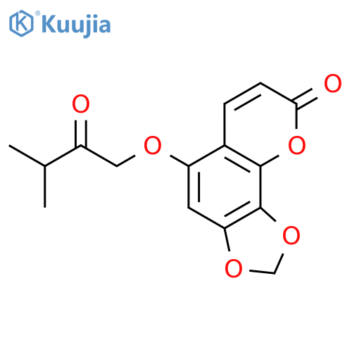 5-(3-methyl-2-oxobutoxy)-8H-[1,3]dioxolo[4,5-h]chromen-8-one structure