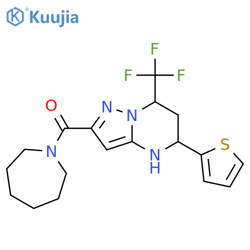 <br>2-(azepan-1-ylcarbonyl)-5-thien-2-yl-7-(trifluoromethyl)-4,5,6,7-tetrahydro pyrazolo[1,5-a]pyrimidine structure