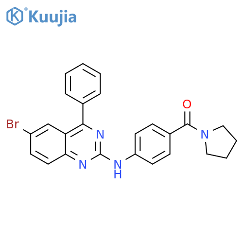 6-bromo-4-phenyl-N-4-(pyrrolidine-1-carbonyl)phenylquinazolin-2-amine structure