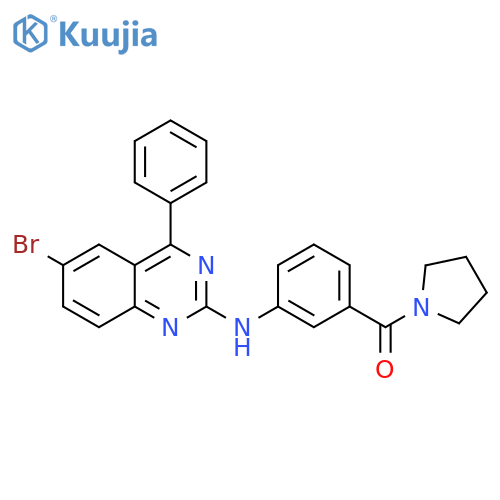 6-bromo-4-phenyl-N-3-(pyrrolidine-1-carbonyl)phenylquinazolin-2-amine structure