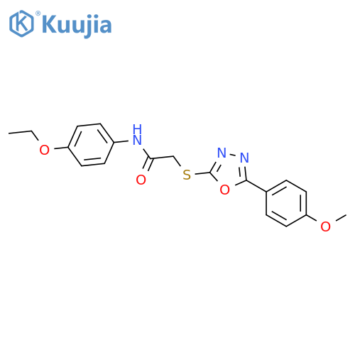 <br>N-(4-Ethoxy-phenyl)-2-[5-(4-methoxy-phenyl)-[1,3,4]oxadiazol-2-ylsulfanyl]- acetamide structure