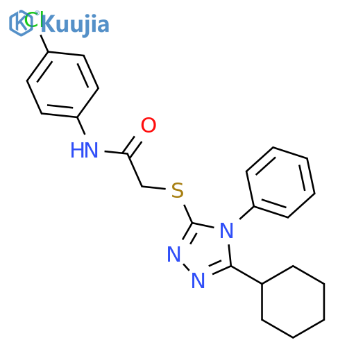 <br>N-(4-Chloro-phenyl)-2-(5-cyclohexyl-4-phenyl-4H-[1,2,4]triazol-3-ylsulfanyl )-acetamide structure