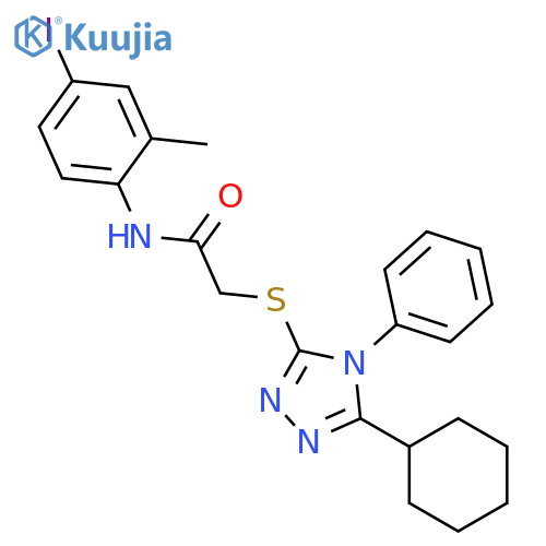 <br>2-(5-Cyclohexyl-4-phenyl-4H-[1,2,4]triazol-3-ylsulfanyl)-N-(4-iodo-2-methyl -phenyl)-acetamide structure