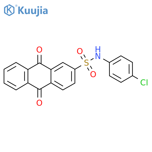 N-(4-chlorophenyl)-9,10-dioxo-9,10-dihydroanthracene-2-sulfonamide structure