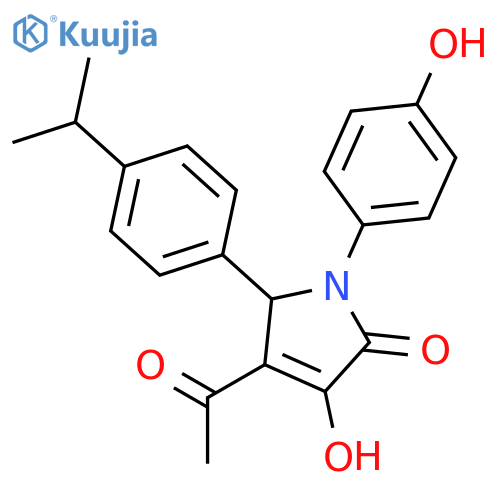 <br>4-acetyl-3-hydroxy-1-(4-hydroxyphenyl)-5-(4-isopropylphenyl)-1H-pyrrol-2(5H )-one structure