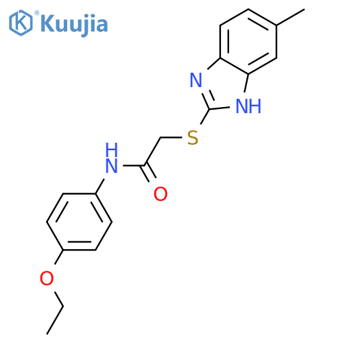 N-(4-ethoxyphenyl)-2-((5-methyl-1H-benzo[d]imidazol-2-yl)thio)acetamide structure