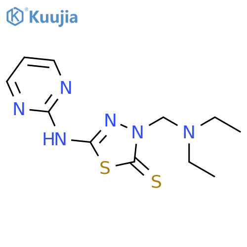 1,3,4-Thiadiazole-2(3H)-thione,3-[(diethylamino)methyl]-5-(2-pyrimidinylamino)- structure