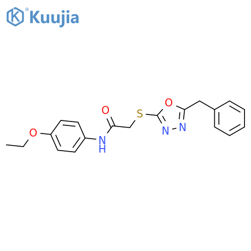 2-(5-Benzyl-[1,3,4]oxadiazol-2-ylsulfanyl)-N-(4-ethoxy-phenyl)-acetamide structure