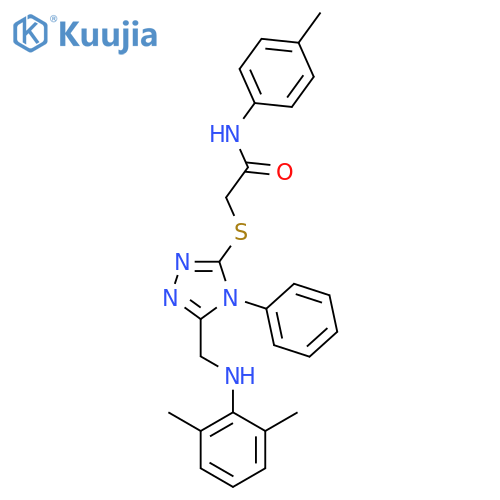 <br>2-((5-(((2,6-Dimethylphenyl)amino)methyl)-4-phenyl-4H-1,2,4-triazol-3-yl)th io)-N-(p-tolyl)acetamide structure