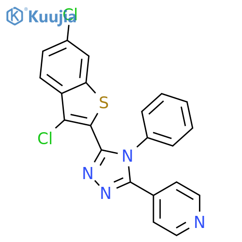 <br>4-[5-(3,6-Dichloro-benzo[b]thiophen-2-yl)-4-phenyl-4H-[1,2,4]triazol-3-yl]- pyridine structure