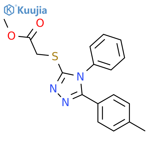 Methyl {5-(4-methylphenyl)-4-phenyl-4H-1,2,4-triazol-3-ylthio}acetate structure