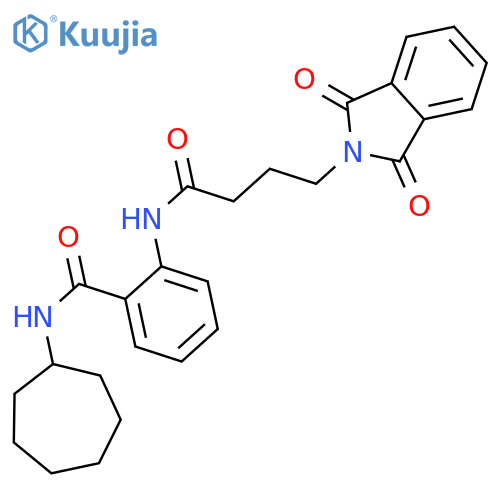 <br>N-Cycloheptyl-2-[4-(1,3-dioxo-1,3-dihydro-isoindol-2-yl)-butyrylamino]-benz amide structure