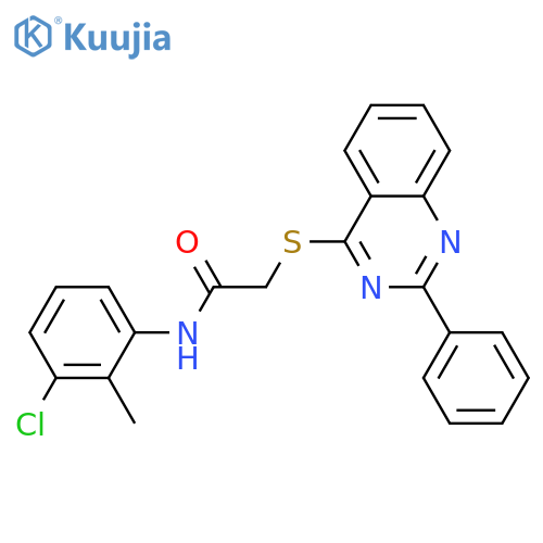 N-(3-Chloro-2-methyl-phenyl)-2-(2-phenyl-quinazolin-4-ylsulfanyl)-acetamide structure