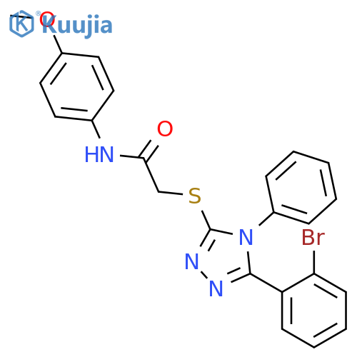 <br>2-[5-(2-Bromo-phenyl)-4-phenyl-4H-[1,2,4]triazol-3-ylsulfanyl]-N-(4-methoxy -phenyl)-acetamide structure