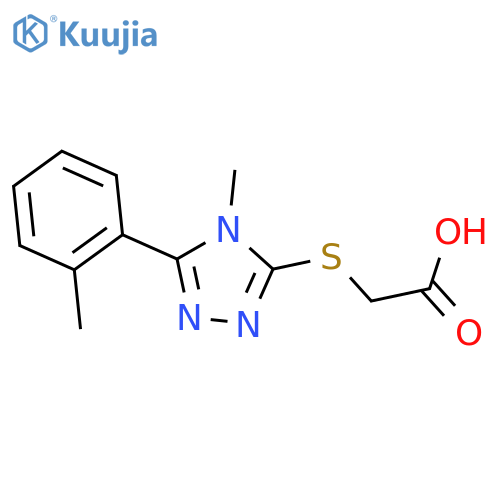 {[4-Methyl-5-(2-methylphenyl)-4H-1,2,4-triazol-3-yl]sulfanyl}acetic acid structure