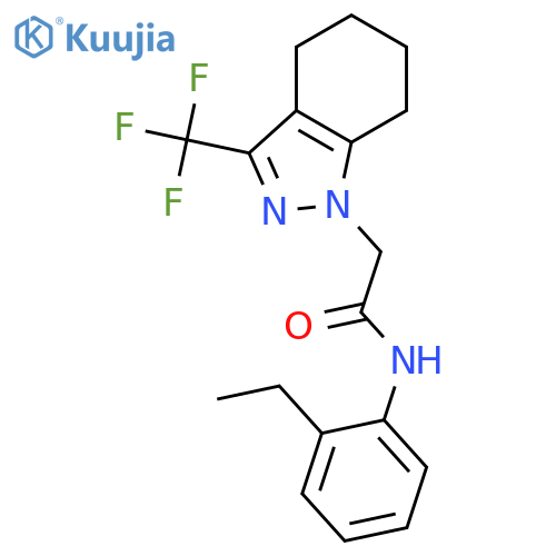 <br>N-(2-Ethyl-phenyl)-2-(3-trifluoromethyl-4,5,6,7-tetrahydro-indazol-1-yl)-ac etamide structure