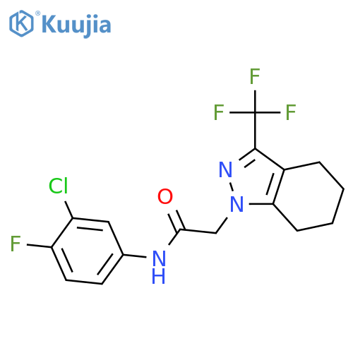<br>N-(3-Chloro-4-fluoro-phenyl)-2-(3-trifluoromethyl-4,5,6,7-tetrahydro-indazo l-1-yl)-acetamide structure