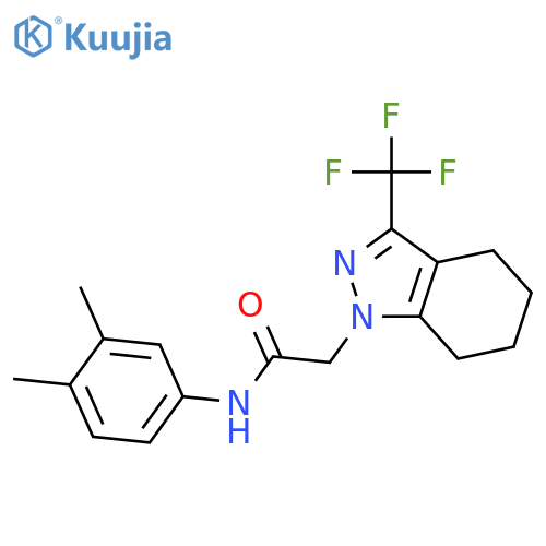<br>N-(3,4-Dimethyl-phenyl)-2-(3-trifluoromethyl-4,5,6,7-tetrahydro-indazol-1-y l)-acetamide structure