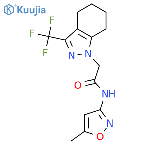 <br>N-(5-Methyl-isoxazol-3-yl)-2-(3-trifluoromethyl-4,5,6,7-tetrahydro-indazol- 1-yl)-acetamide structure