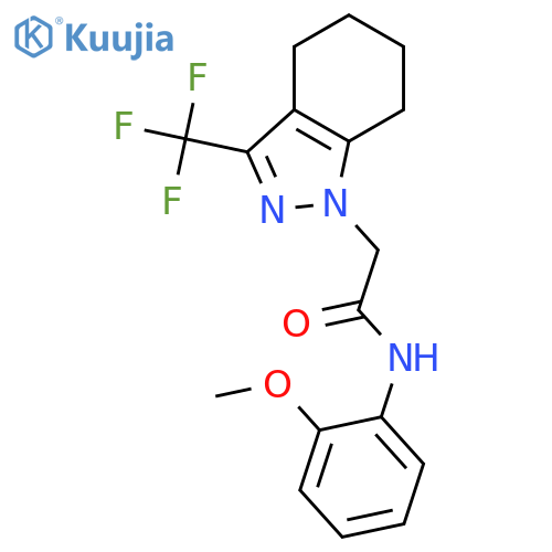 <br>N-(2-Methoxy-phenyl)-2-(3-trifluoromethyl-4,5,6,7-tetrahydro-indazol-1-yl)- acetamide structure