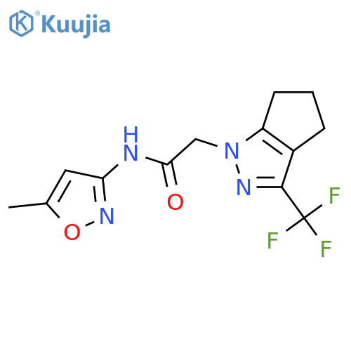 <br>N-(5-Methyl-isoxazol-3-yl)-2-(3-trifluoromethyl-5,6-dihydro-4H-cyclopentapy razol-1-yl)-acetamide structure