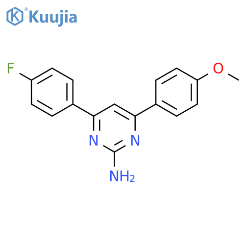4-(4-fluorophenyl)-6-(4-methoxyphenyl)pyrimidin-2-amine structure