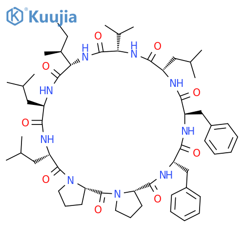 cyclo(L-isoleucyl-D-leucyl-L-leucylprolyl-L-prolyl-L-phenylalanyl-D-phenylalanyl-L-leucyl-L-valyl) structure