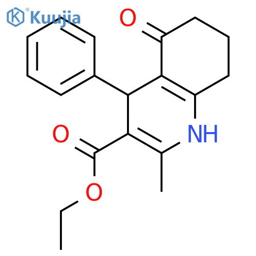 Ethyl 2-methyl-5-oxo-4-phenyl-1,4,5,6,7,8-hexahydroquinoline-3-carboxylate structure