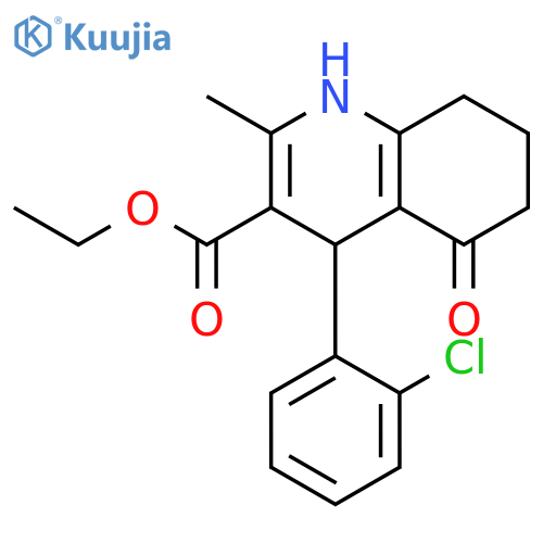 <br>ethyl 4-(2-chlorophenyl)-2-methyl-5-oxo-1,4,5,6,7,8-hexahydro-3-quinolineca rboxylate structure