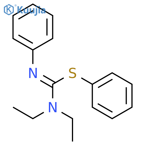 Carbamimidothioic acid, N,N-diethyl-N'-phenyl-, phenyl ester structure