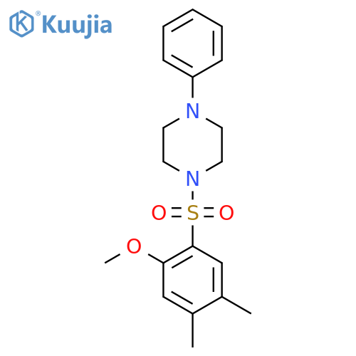 1-(2-methoxy-4,5-dimethylbenzenesulfonyl)-4-phenylpiperazine structure