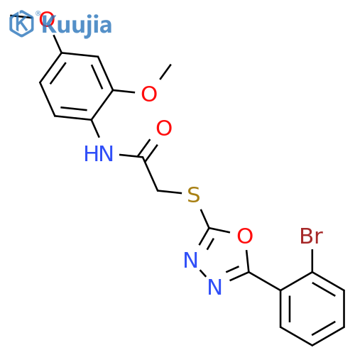 <br>2-[5-(2-Bromo-phenyl)-[1,3,4]oxadiazol-2-ylsulfanyl]-N-(2,4-dimethoxy-pheny l)-acetamide structure