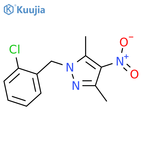 1-(2-chlorophenyl)methyl-3,5-dimethyl-4-nitro-1H-pyrazole structure