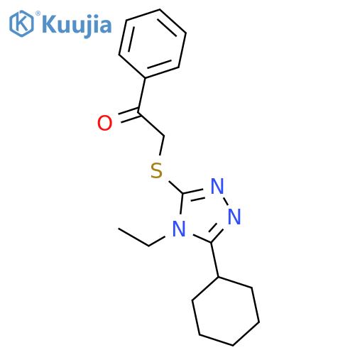 Ethanone, 2-[(5-cyclohexyl-4-ethyl-4H-1,2,4-triazol-3-yl)thio]-1-phenyl- structure