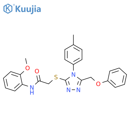 <br>N-(2-Methoxy-phenyl)-2-(5-phenoxymethyl-4-p-tolyl-4H-[1,2,4]triazol-3-ylsul fanyl)-acetamide structure