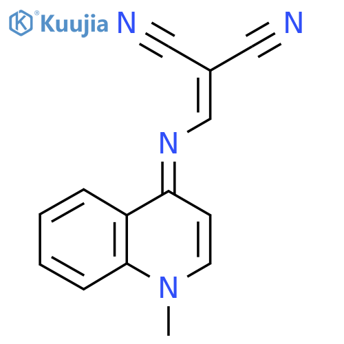 2-({(4E)-1-methyl-1,4-dihydroquinolin-4-ylideneamino}methylidene)propanedinitrile structure