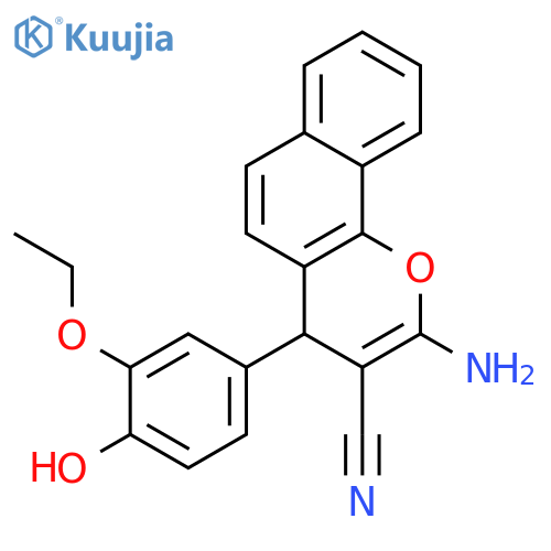 2-Amino-4-(3-ethoxy-4-hydroxy-phenyl)-4H-benzo[h]chromene-3-carbonitrile structure