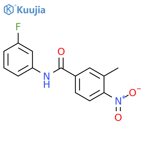 N-(3-fluorophenyl)-3-methyl-4-nitrobenzamide structure