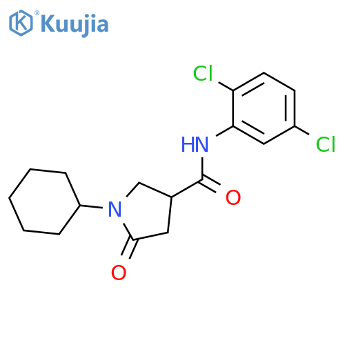 3-Pyrrolidinecarboxamide, 1-cyclohexyl-N-(2,5-dichlorophenyl)-5-oxo- structure