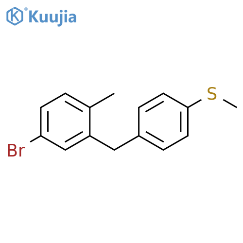 Benzene, 4-bromo-1-methyl-2-[[4-(methylthio)phenyl]methyl]- structure