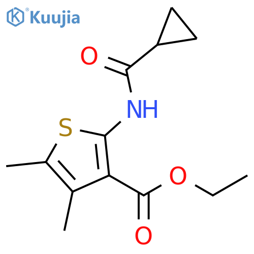 ethyl 2-cyclopropaneamido-4,5-dimethylthiophene-3-carboxylate structure