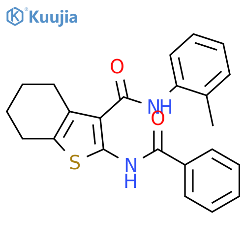 <br>2-(benzoylamino)-N-(2-methylphenyl)-4,5,6,7-tetrahydro-1-benzothiophene-3-c arboxamide structure