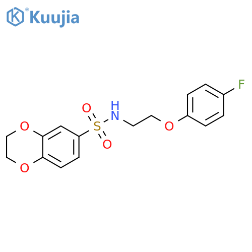 N-[2-(4-fluorophenoxy)ethyl]-2,3-dihydro-1,4-benzodioxine-6-sulfonamide structure