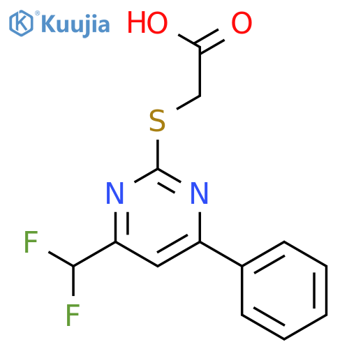 (4-Difluoromethyl-6-phenyl-pyrimidin-2-yl-sulfanyl)-acetic acid structure