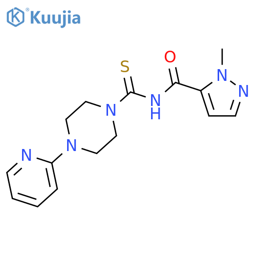 <br>1-methyl-N-[(4-pyridin-2-ylpiperazin-1-yl)carbonothioyl]-1H-pyrazole-5-carb oxamide structure