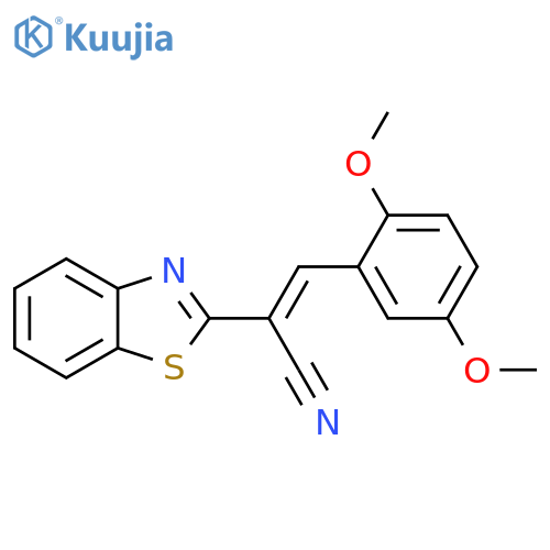 (2E)-2-(1,3-benzothiazol-2-yl)-3-(2,5-dimethoxyphenyl)prop-2-enenitrile structure