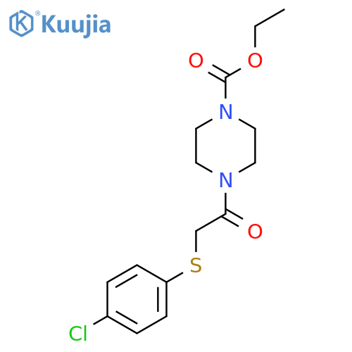 ethyl 4-{2-(4-chlorophenyl)sulfanylacetyl}piperazine-1-carboxylate structure