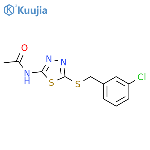 N-(5-{(3-chlorophenyl)methylsulfanyl}-1,3,4-thiadiazol-2-yl)acetamide structure