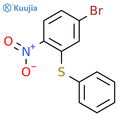 Benzene, 4-bromo-1-nitro-2-(phenylthio)- structure