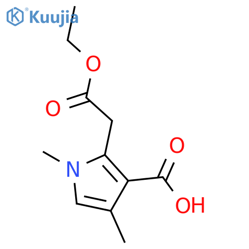 1H-Pyrrole-2-aceticacid, 3-carboxy-1,4-dimethyl-, 2-ethyl ester structure